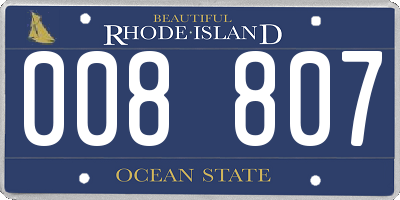 RI license plate 008807