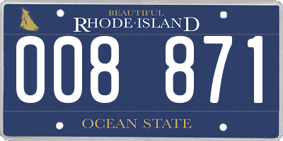 RI license plate 008871