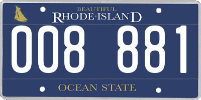 RI license plate 008881