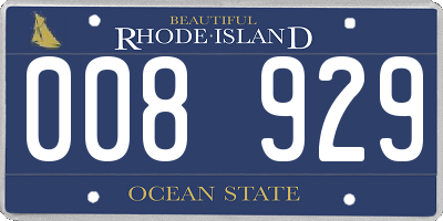 RI license plate 008929