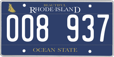 RI license plate 008937