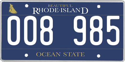 RI license plate 008985