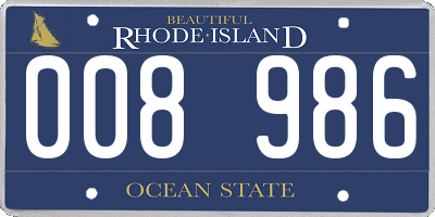 RI license plate 008986