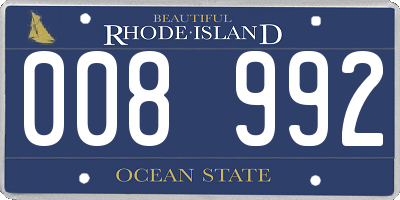 RI license plate 008992