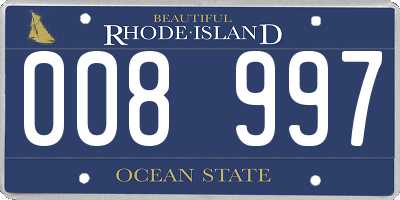 RI license plate 008997