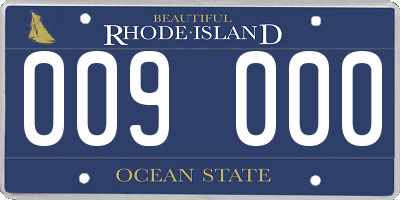 RI license plate 009000