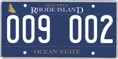 RI license plate 009002