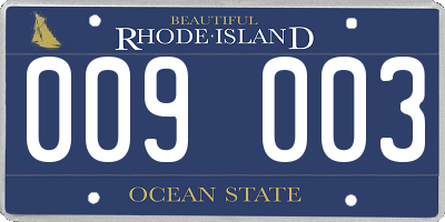 RI license plate 009003