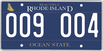 RI license plate 009004