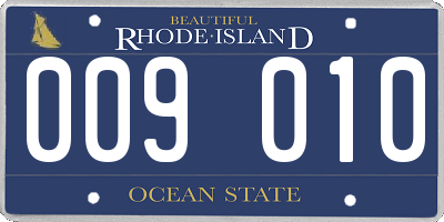 RI license plate 009010