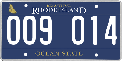 RI license plate 009014