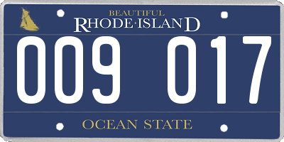 RI license plate 009017