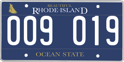 RI license plate 009019