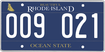 RI license plate 009021