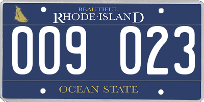 RI license plate 009023