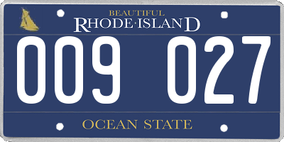 RI license plate 009027