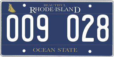 RI license plate 009028