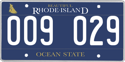 RI license plate 009029