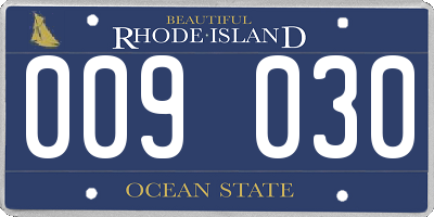 RI license plate 009030