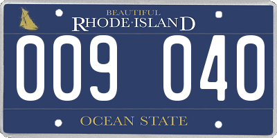 RI license plate 009040