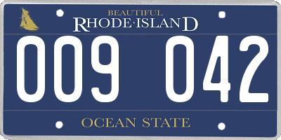 RI license plate 009042