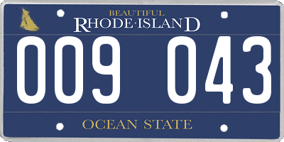 RI license plate 009043