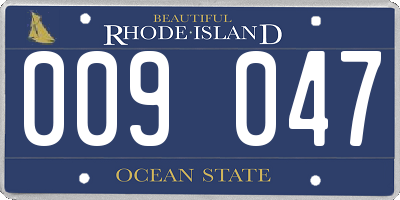 RI license plate 009047