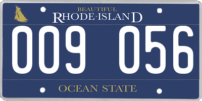 RI license plate 009056