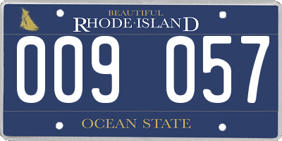 RI license plate 009057