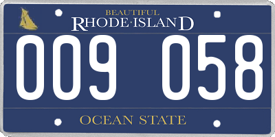 RI license plate 009058