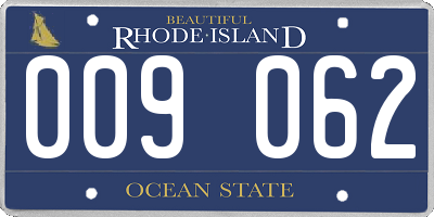 RI license plate 009062