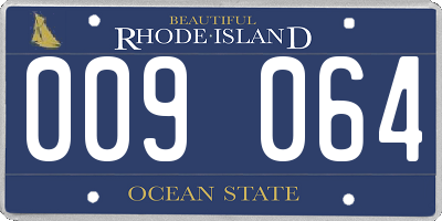 RI license plate 009064