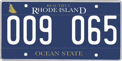 RI license plate 009065