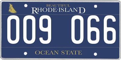 RI license plate 009066