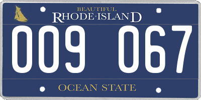 RI license plate 009067