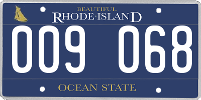 RI license plate 009068