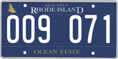 RI license plate 009071