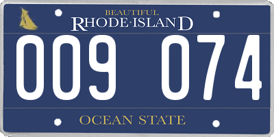 RI license plate 009074