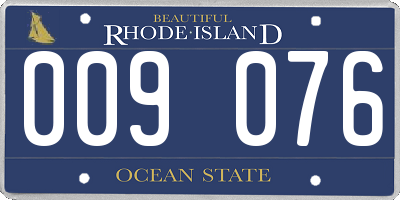 RI license plate 009076