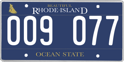 RI license plate 009077