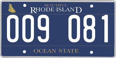 RI license plate 009081