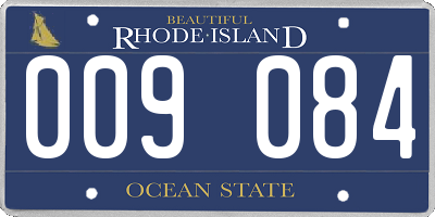 RI license plate 009084