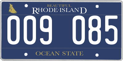 RI license plate 009085