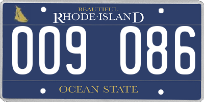 RI license plate 009086