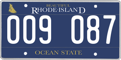 RI license plate 009087