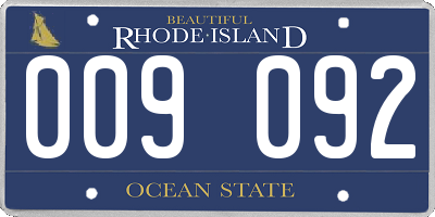 RI license plate 009092