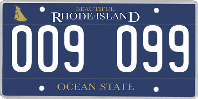 RI license plate 009099