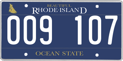 RI license plate 009107