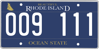 RI license plate 009111