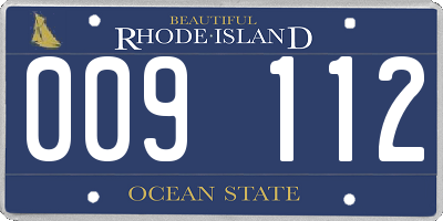 RI license plate 009112